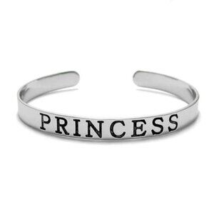 ROYAL STERLING SILVER "PRINCESS" CHILD'S CUFF BANGLE BRACELET - 6 INCH